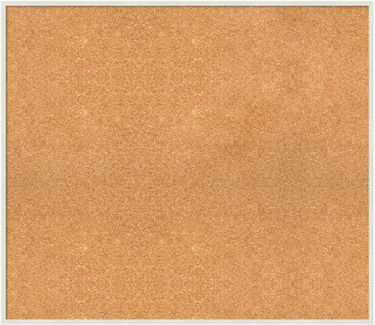 Amanti Art Natural Cork Board for Wall, 27x31 Vision Board with White Frame, Large Corkboard Office Decor for Home Organization, Modern Corkboard Pinboard to Display Items for Home Organization in