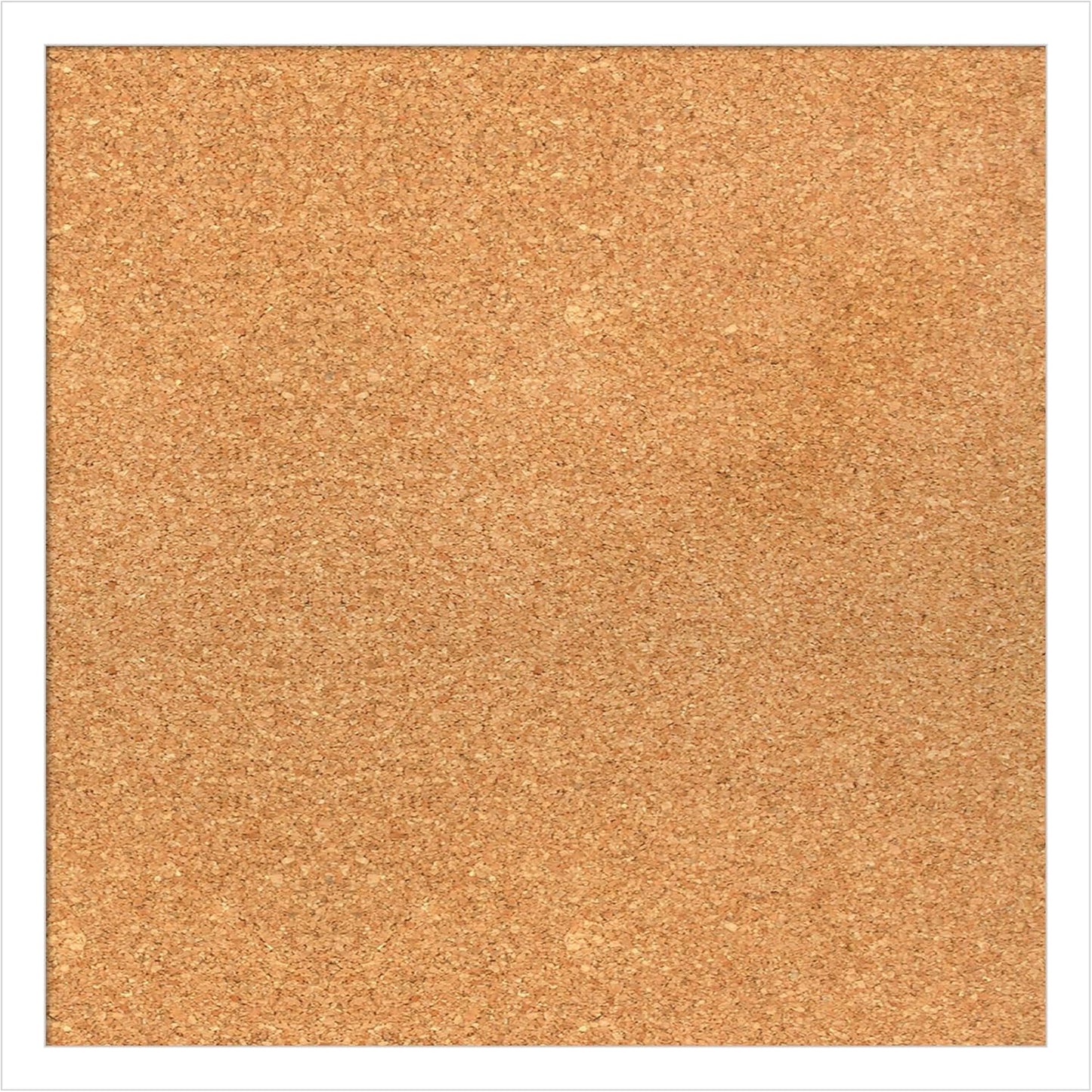 Amanti Art Natural Cork Board for Wall, 19x19 Vision Board with White Frame, Small Corkboard Office Decor for Home Organization, Modern Corkboard Pinboard to Display Items for Home Organization in