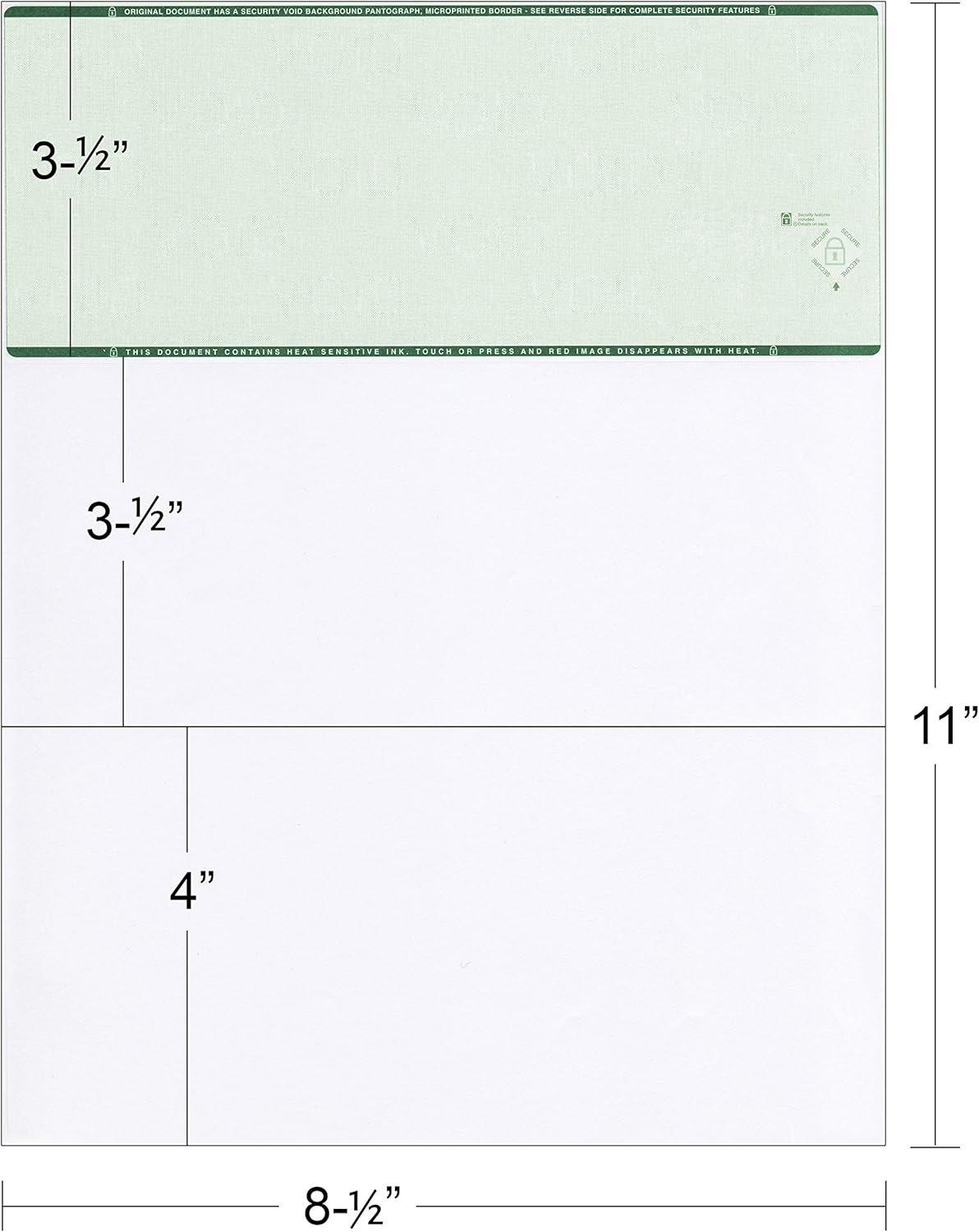 Green High Security Checks on Top Compatible w/QB accounting software - Custom Computer Checks on Top (2000)