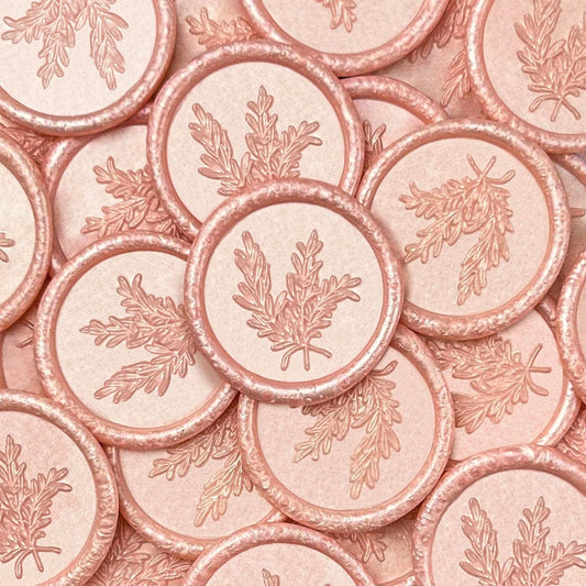 25Pcs Wax Seal Stickers Handmade Envelope Seals Self Adhesive Wax Stickers for Wedding Party Invitations, Envelope, Gift Wrap, Christmas(Rosemary Style, Pink)
