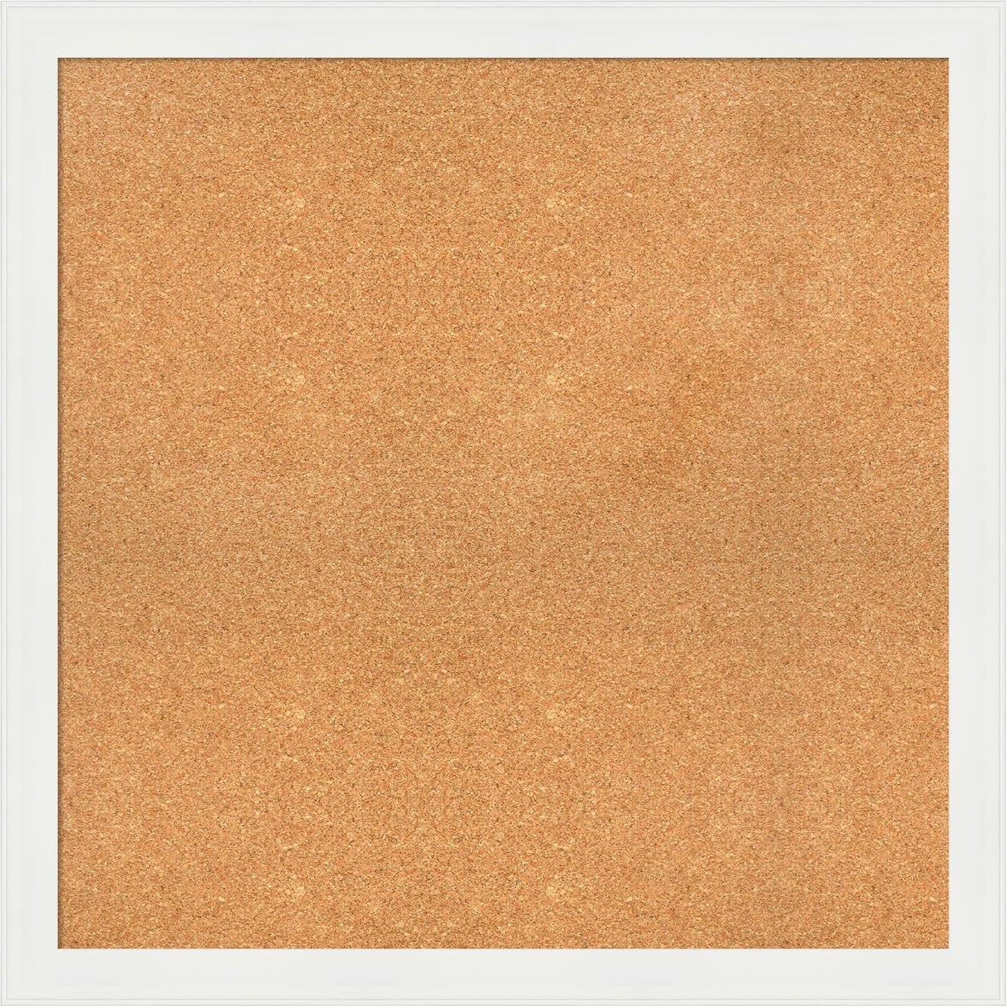 Amanti Art Natural Cork Board for Wall, 35x35 Vision Board with White Frame, Large Corkboard Office Decor for Home Organization, Casual Corkboard Pinboard to Display Items for Home Organization in