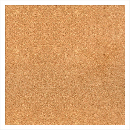 Amanti Art Natural Cork Board for Wall, 21x21 Vision Board with White Frame, Medium Corkboard Office Decor for Home Organization, Modern Corkboard Pinboard to Display Items for Home Organization in