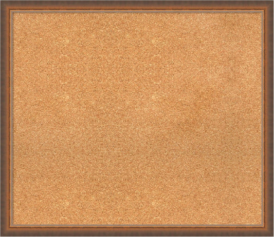 Amanti Art Natural Cork Board for Wall, 26x30 Vision Board with Bronze Frame, Large Corkboard Office Decor for Home Organization, Modern Corkboard Pinboard to Display Items for Home Organization in