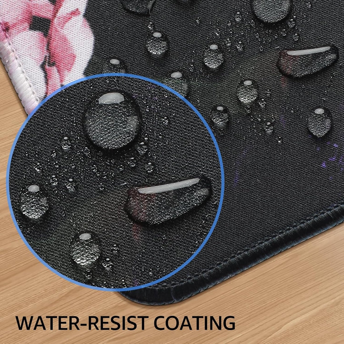 KTRIO Large Gaming Mouse Pad with Stitched Edges, Extended Mousepad with Superior Micro-Weave Cloth, Non-Slip Base, Water Resist Keyboard Pad for Gamer, Office & Home, 31.5x15.7in, Peony Flower