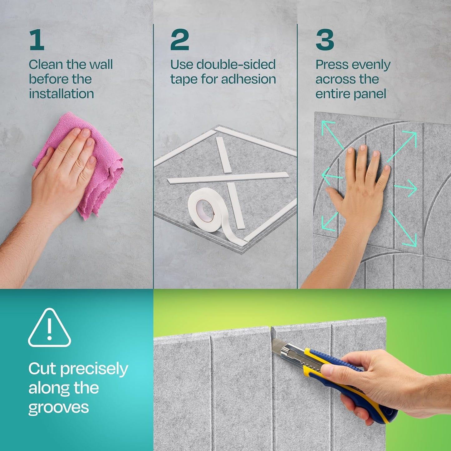 Acoustic Panels 12-Pack Soundproof Wall Panels 12"x12"x0.4" Decorative Sound Dampening for your Home, Office, Studio, Bedroom & More with Unique ModuArc Carving [Smoky White]