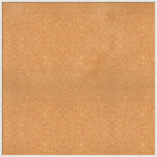 Amanti Art Natural Cork Board for Wall, 35x35 Vision Board with White Frame, Oversize Corkboard Office Decor for Home Organization, Modern Corkboard Pinboard to Display Items for Home Organization in