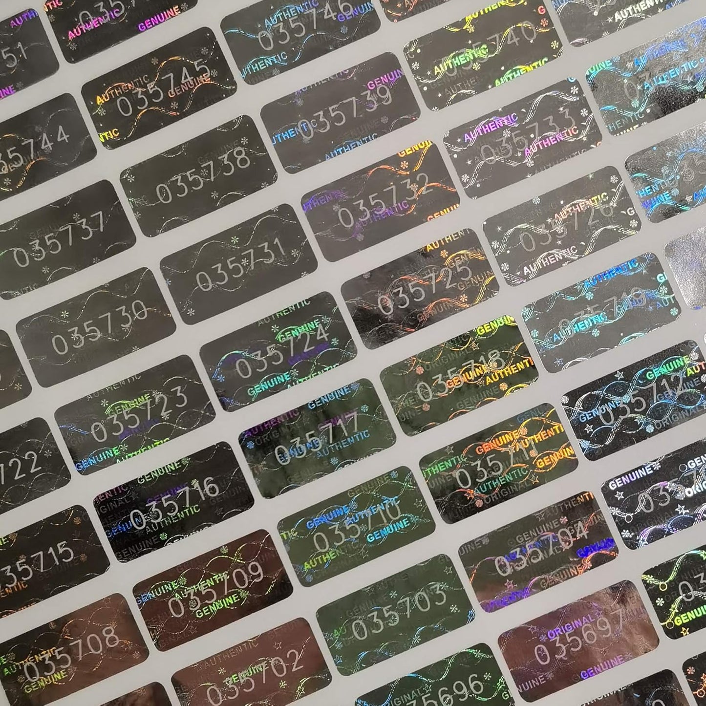 580 Pcs 0.787x0.39 inch High Security Tamper Evident Seal Warranty Void Original Genuine Authentic Hologram Labels/Stickers w/Unique Sequential Serial Numbering Tamper Proof Stickers(Silver)