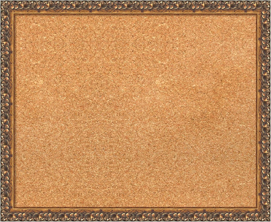 Amanti Art Natural Cork Board for Wall, 18x22 Vision Board with Bronze Frame, Small Corkboard Office Decor for Home Organization, Traditional Corkboard Pinboard to Display Items for Home Organization