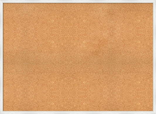 Amanti Art Natural Cork Board for Wall, 33x45 Vision Board with White Frame, Oversize Corkboard Office Decor for Home Organization, Country Rustic Corkboard Pinboard to Display Items for Home