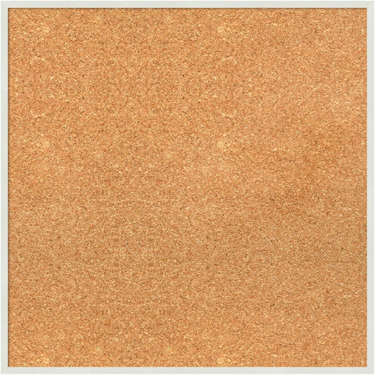 Amanti Art Natural Cork Board for Wall, 21x21 Vision Board with White Frame, Medium Corkboard Office Decor for Home Organization, Modern Corkboard Pinboard to Display Items for Home Organization in