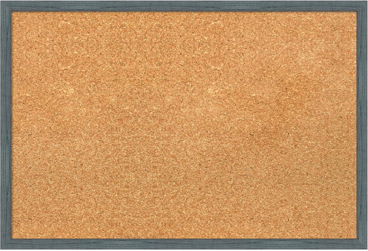 Amanti Art Natural Cork Board for Wall, 17x25 Vision Board with Blue Wood Frame, Medium Corkboard Office Decor for Home Organization, Rustic Farmhouse Corkboard Pinboard to display items for home