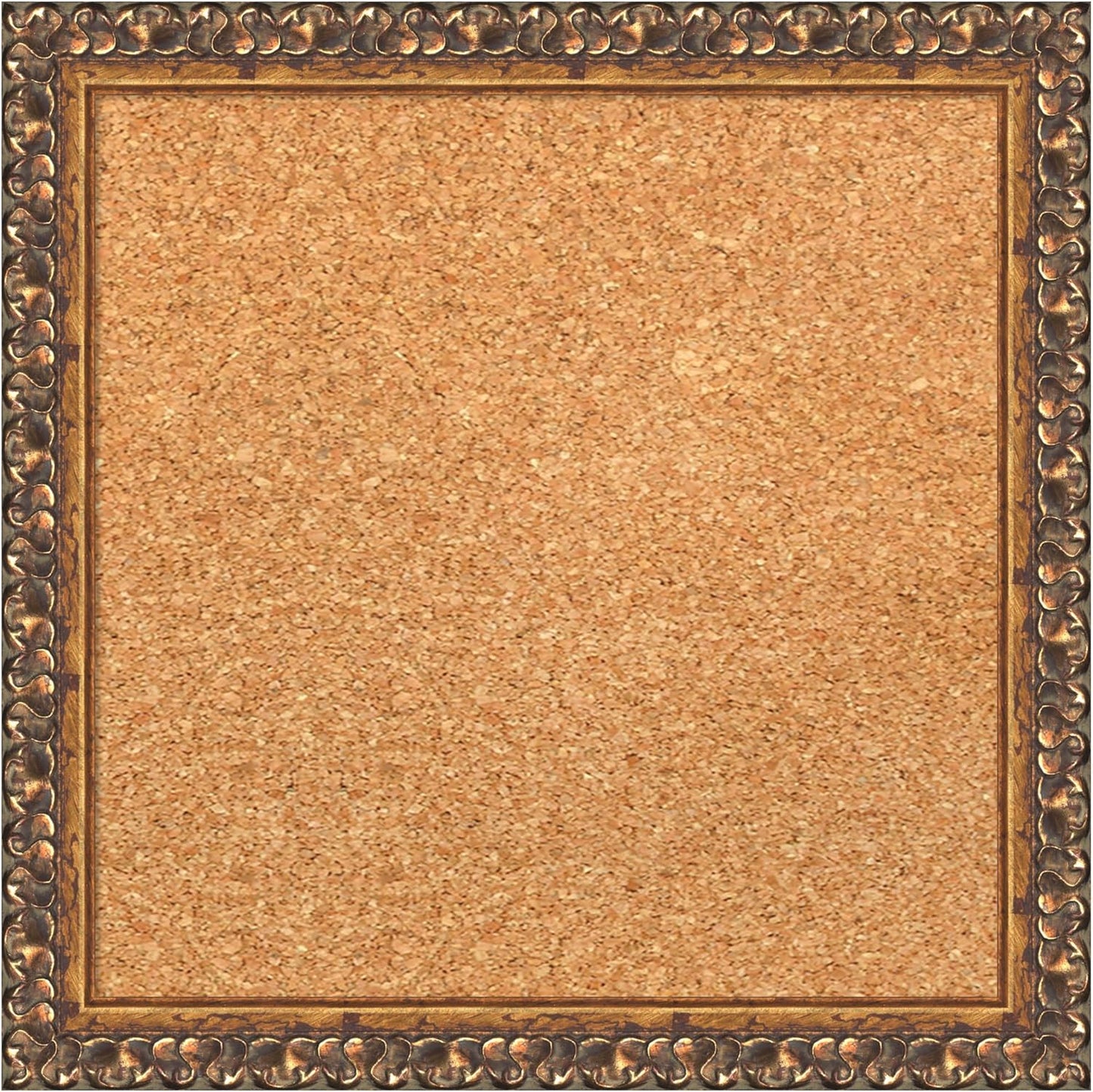Amanti Art Natural Cork Board for Wall, 14x14 Vision Board with Bronze Frame, X-Small Corkboard Office Decor for Home Organization, Traditional Corkboard Pinboard to Display Items for Home
