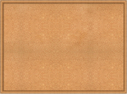 Amanti Art Natural Cork Board for Wall, 34x46 Vision Board with Bronze Frame, Oversize Corkboard Office Decor for Home Organization, Casual Corkboard Pinboard to Display Items for Home Organization