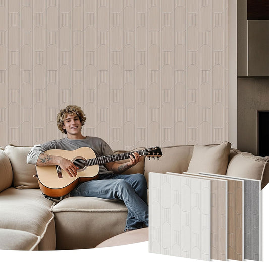 6 PCS Acoustic Panels, 23.6x23.6 Inch Sound Absorbing Panels, Decorative Acoustic Wall Panels for Recording and Home Studio, Office with Double-Sided Adhesive Tape