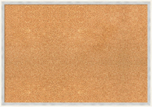 Amanti Art Natural Cork Board for Wall, 19x27 Vision Board with White Frame, Medium Corkboard Office Decor for Home Organization, Modern Corkboard Pinboard to Display Items for Home Organization in