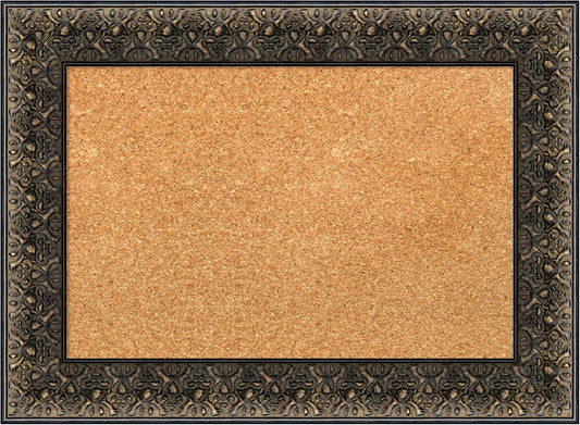 Amanti Art Natural Cork Board for Wall, 17x23 Vision Board with Black Wood Frame, Small Corkboard Office Decor for Home Organization, Traditional Corkboard Pinboard to Display Items for Home