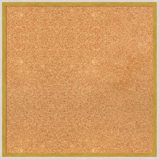 Amanti Art Natural Cork Board for Wall, 21x21 Vision Board with White Frame, Medium Corkboard Office Decor for Home Organization, Modern Corkboard Pinboard to Display Items for Home Organization in