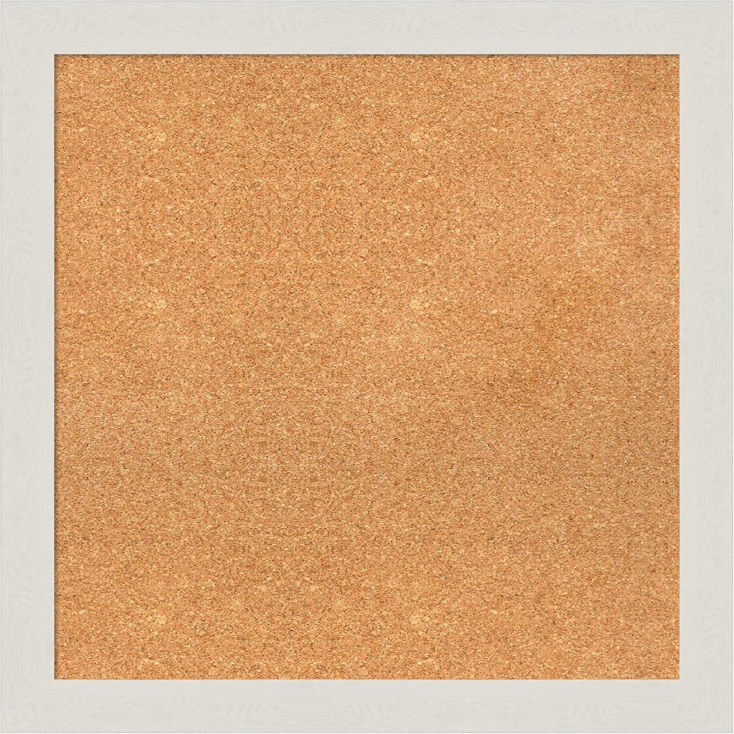 Amanti Art Natural Cork Board for Wall, 27x27 Vision Board with White Frame, Medium Corkboard Office Decor for Home Organization, Country Rustic Corkboard Pinboard to Display Items for Home