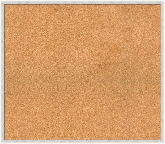 Amanti Art Natural Cork Board for Wall, 27x31 Vision Board with White Frame, Large Corkboard Office Decor for Home Organization, Modern Corkboard Pinboard to Display Items for Home Organization in