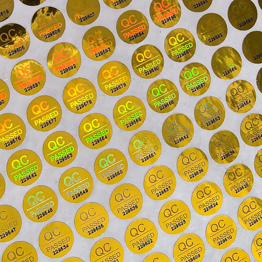 2300pcs 0.39 inch QC Passed Tamper Proof Stickers Silver High Security Tamper Evident Warranty Void Hologram Labels w/Unique Sequential Serial Numbering