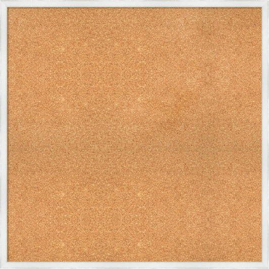 Amanti Art Natural Cork Board for Wall, 31x31 Vision Board with White Frame, Large Corkboard Office Decor for Home Organization, Country Rustic Corkboard Pinboard to Display Items for Home