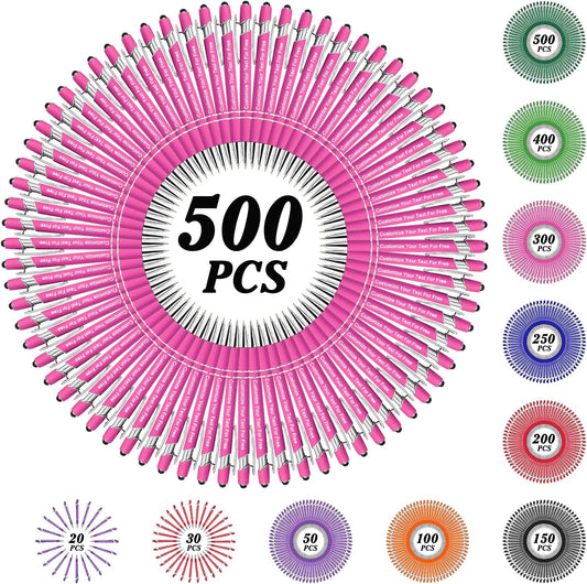 Max 500 Pcs Personalized Pens Bulk, Custom Pens with Free Engraving, Customized Stylus Tip Ballpoint Pen with Your Name Massage Text for School Office Business Graduation Anniversaries-500 Packs
