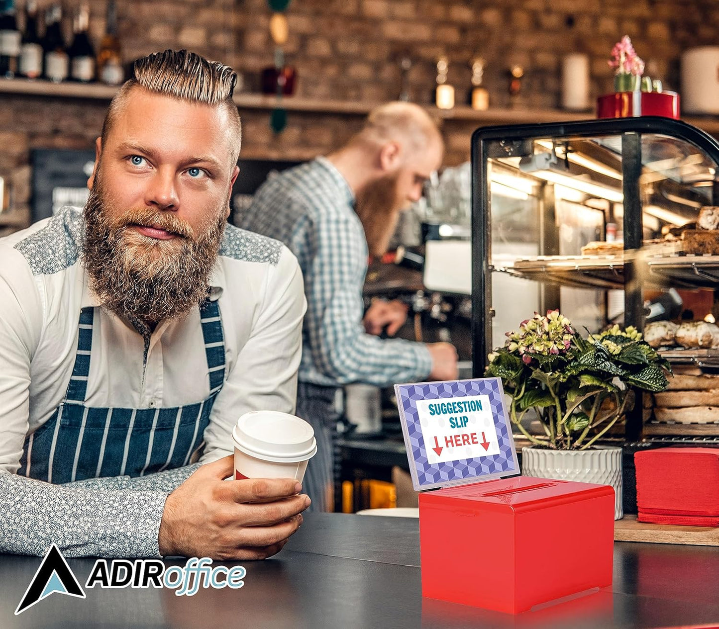 Adir Suggestion Box with Slot and Lock – Acrylic Donation Box for Fundraising, Drawing Box for Raffle, Funraiser Box, Tip Box with Lock - 6.25x4.5x 4 Inches voting box with slot and Sign Holder