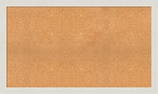 Amanti Art Natural Cork Board for Wall, 29x49 Vision Board with White Frame, Oversize Corkboard Office Decor for Home Organization, Country Rustic Corkboard Pinboard to Display Items for Home