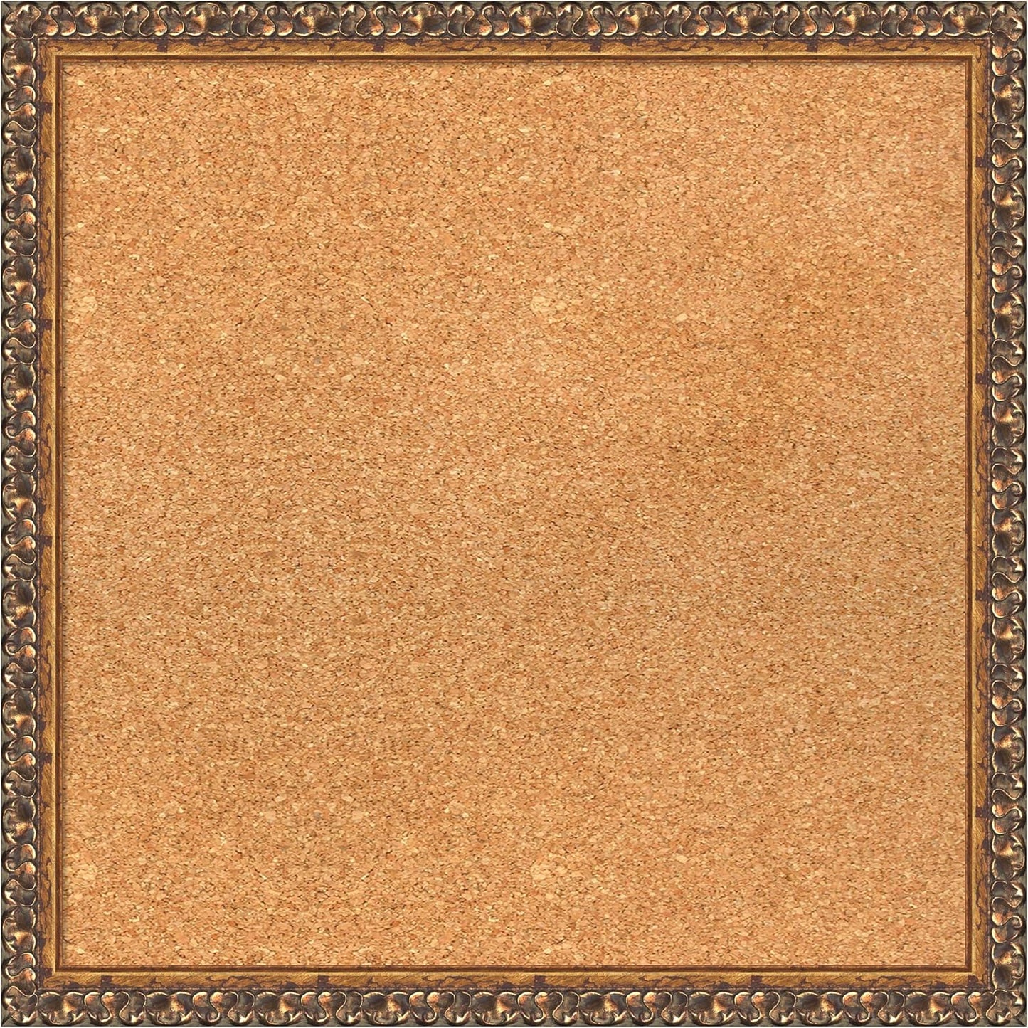 Amanti Art Natural Cork Board for Wall, 20x20 Vision Board with Bronze Frame, Small Corkboard Office Decor for Home Organization, Traditional Corkboard Pinboard to Display Items for Home Organization