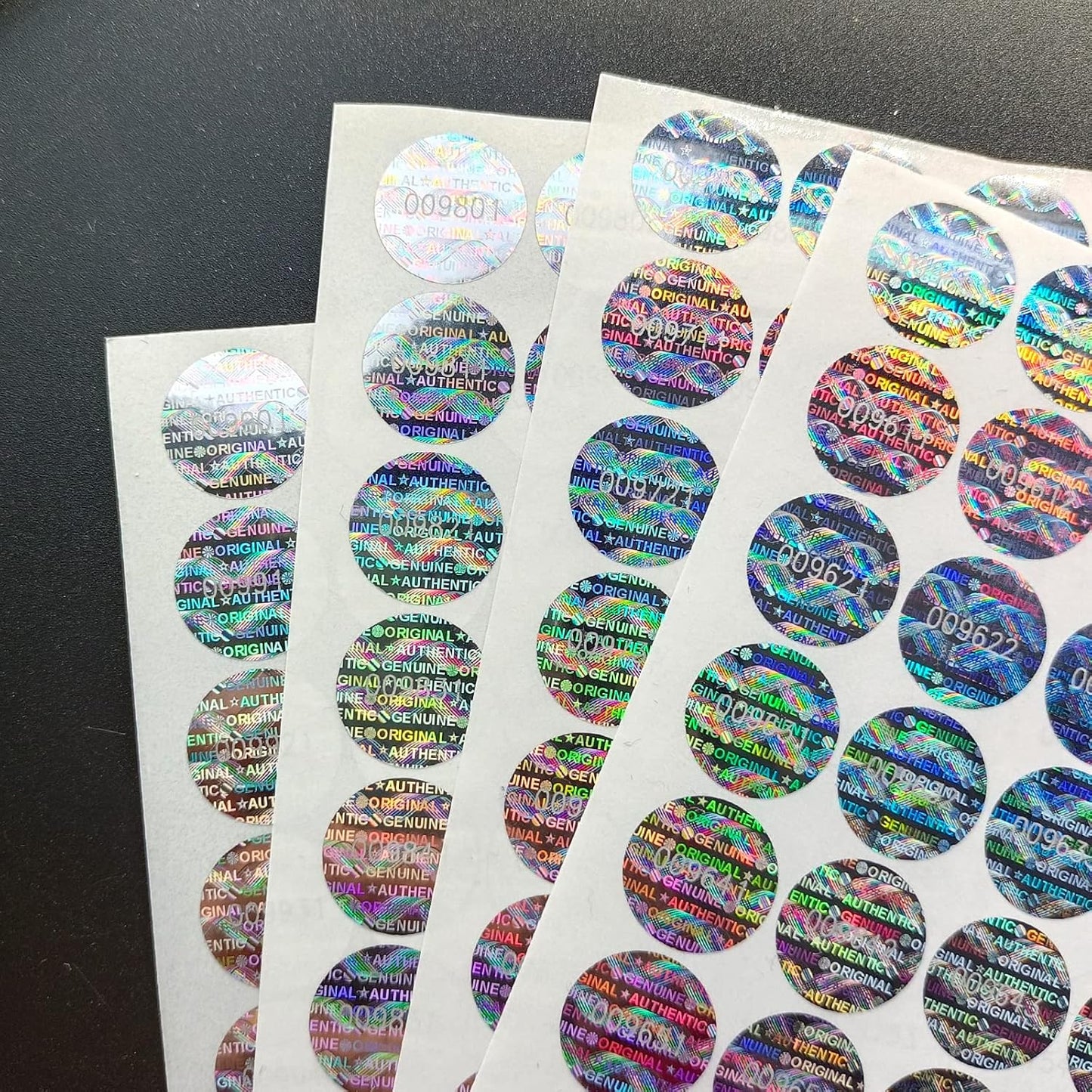 360pcs Security Tamper Evident Seal Warranty Void Original Genuine Authentic Hologram Labels/Stickers / Unique Sequential Serial Numbering Tamper Proof Stickers（0.6inch，Silver,GQYH）