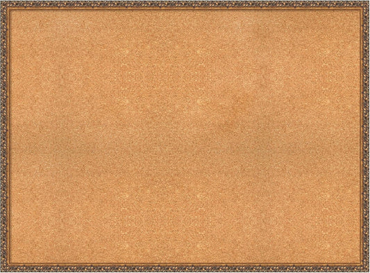 Amanti Art Natural Cork Board for Wall, 34x46 Vision Board with Bronze Frame, Oversize Corkboard Office Decor for Home Organization, Traditional Corkboard Pinboard to Display Items for Home
