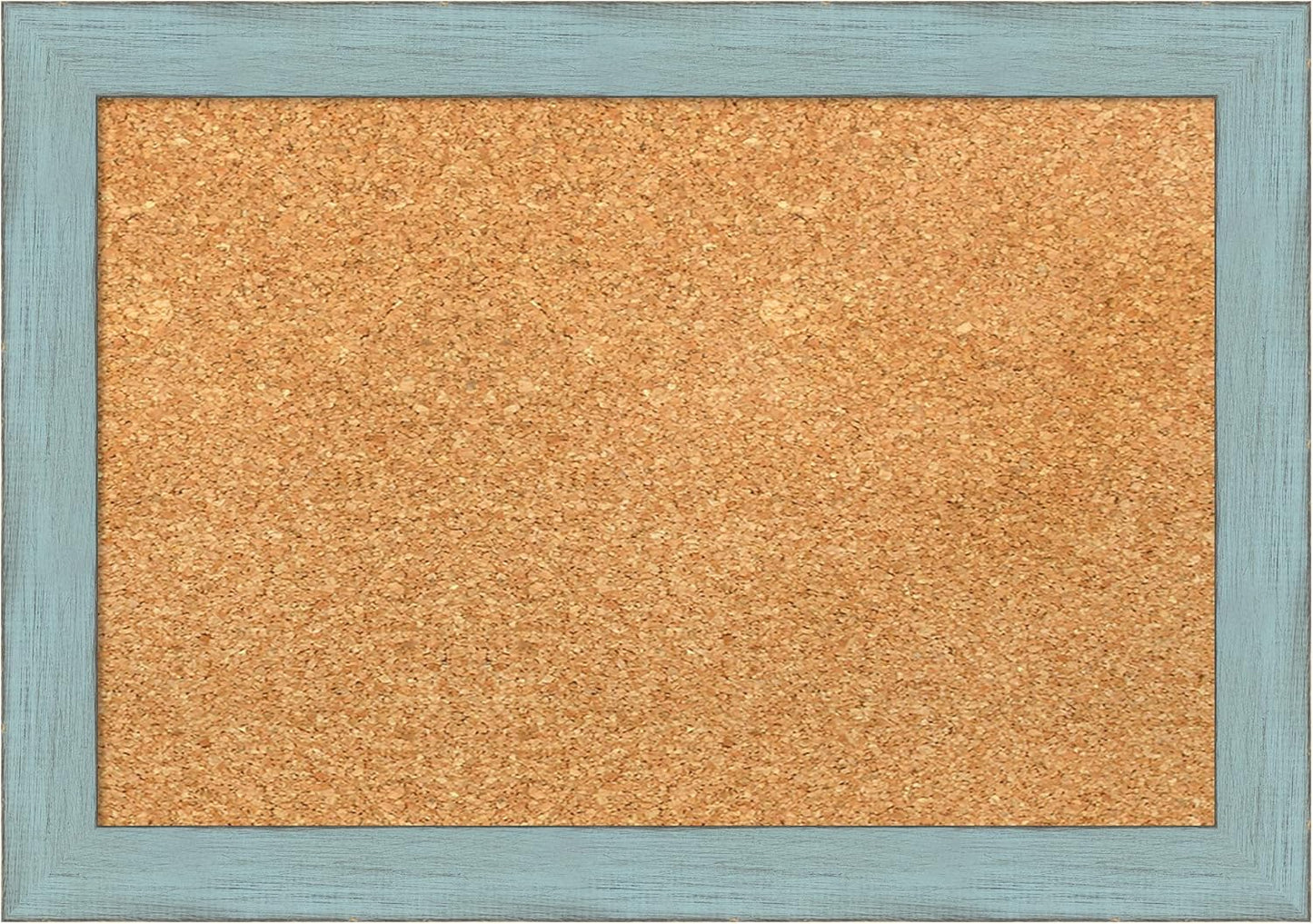 Amanti Art Natural Cork Board for Wall, 14x20 Vision Board with Blue Wood Frame, Small Corkboard Office Decor for Home Organization, Rustic Farmhouse Corkboard Pinboard to display items for home