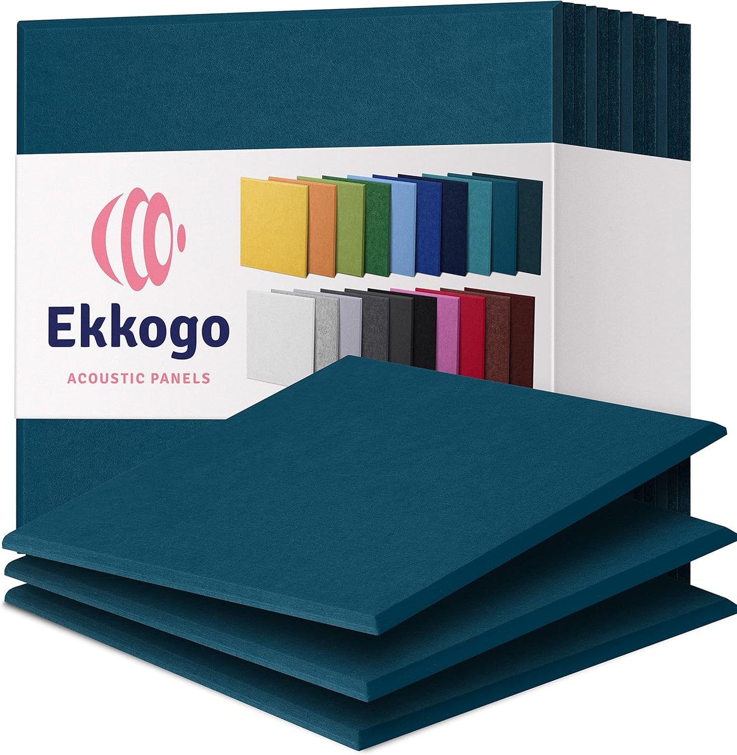 Acoustic Panels 12-Pack Soundproof Wall Panels 12"X12"X0.4" Sound Panels High Density Sound Dampening Panels - [Ocean Turquoise Square]