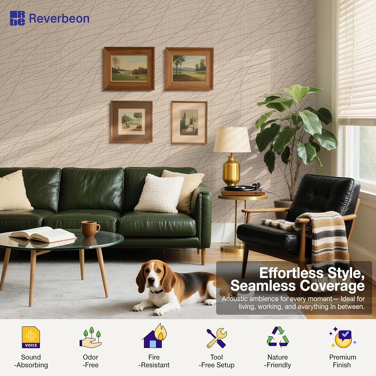 6 PCS Acoustic Panels, 23.6x23.6 Inch Sound Absorbing Panels, Decorative Acoustic Wall Panels for Recording and Home Studio, Office with Double-Sided Adhesive Tape