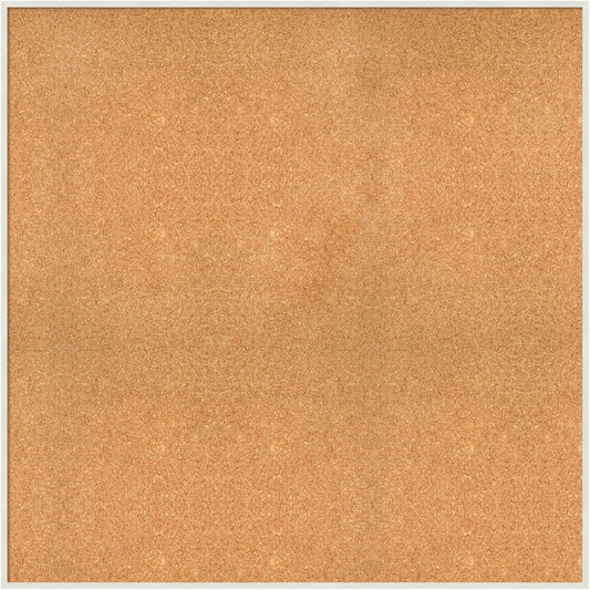Amanti Art Natural Cork Board for Wall, 37x37 Vision Board with White Frame, Oversize Corkboard Office Decor for Home Organization, Modern Corkboard Pinboard to Display Items for Home Organization in