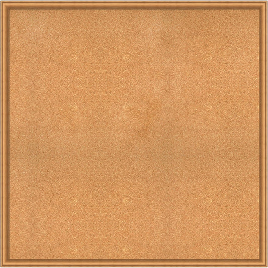 Amanti Art Natural Cork Board for Wall, 38x38 Vision Board with Bronze Frame, Oversize Corkboard Office Decor for Home Organization, Casual Corkboard Pinboard to Display Items for Home Organization