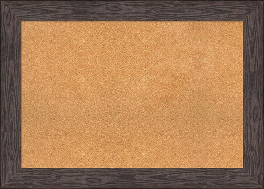 Amanti Art Natural Cork Board for Wall, 30x42 Vision Board with Black Wood Frame, Large Corkboard Office Decor for Home Organization, Rustic Farmhouse Corkboard Pinboard to display items for home