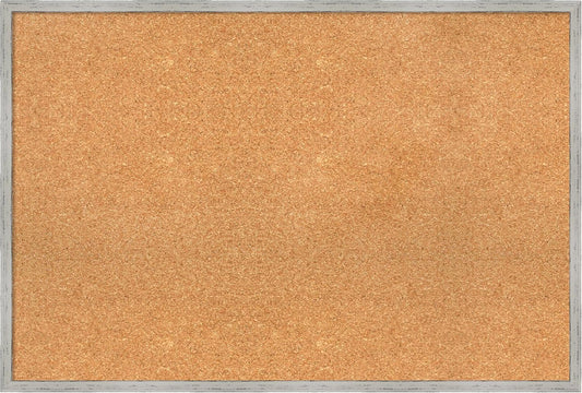 Amanti Art Natural Cork Board for Wall, 25x37 Vision Board with White Frame, Large Corkboard Office Decor for Home Organization, Cottage Corkboard Pinboard to Display Items for Home Organization in