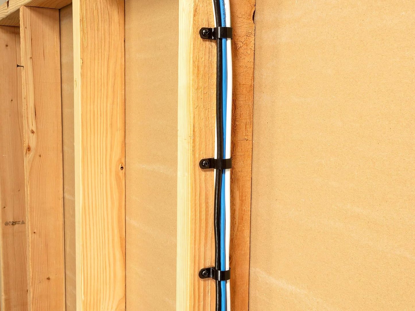 Secure 3/16 Inch U Type UV Black Nylon Screw Mount Cable Clamp for Wire Management - 100 Pack