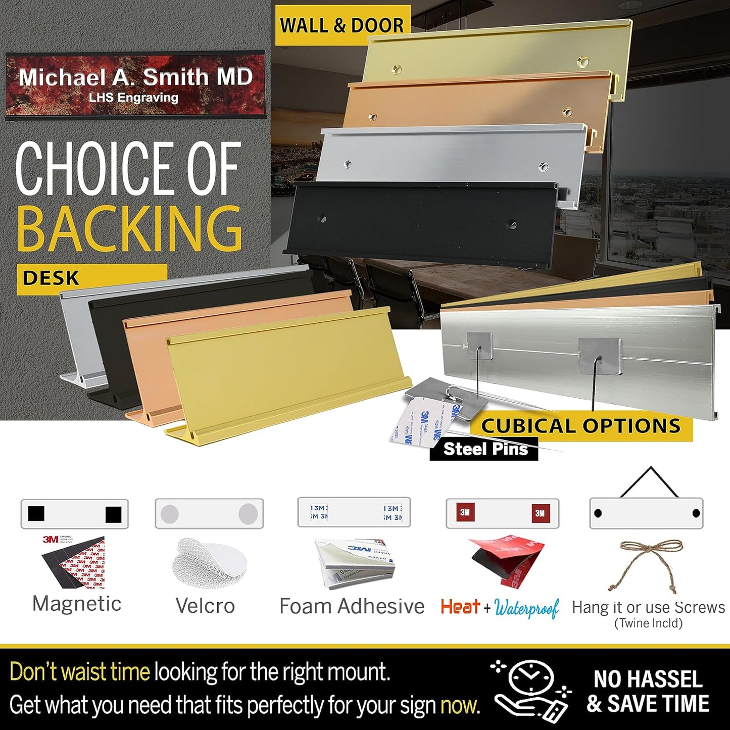 Engraved Custom Door Plate Red Plastic Office Door Sign with Black Letters - Made in USA 2x8 B14