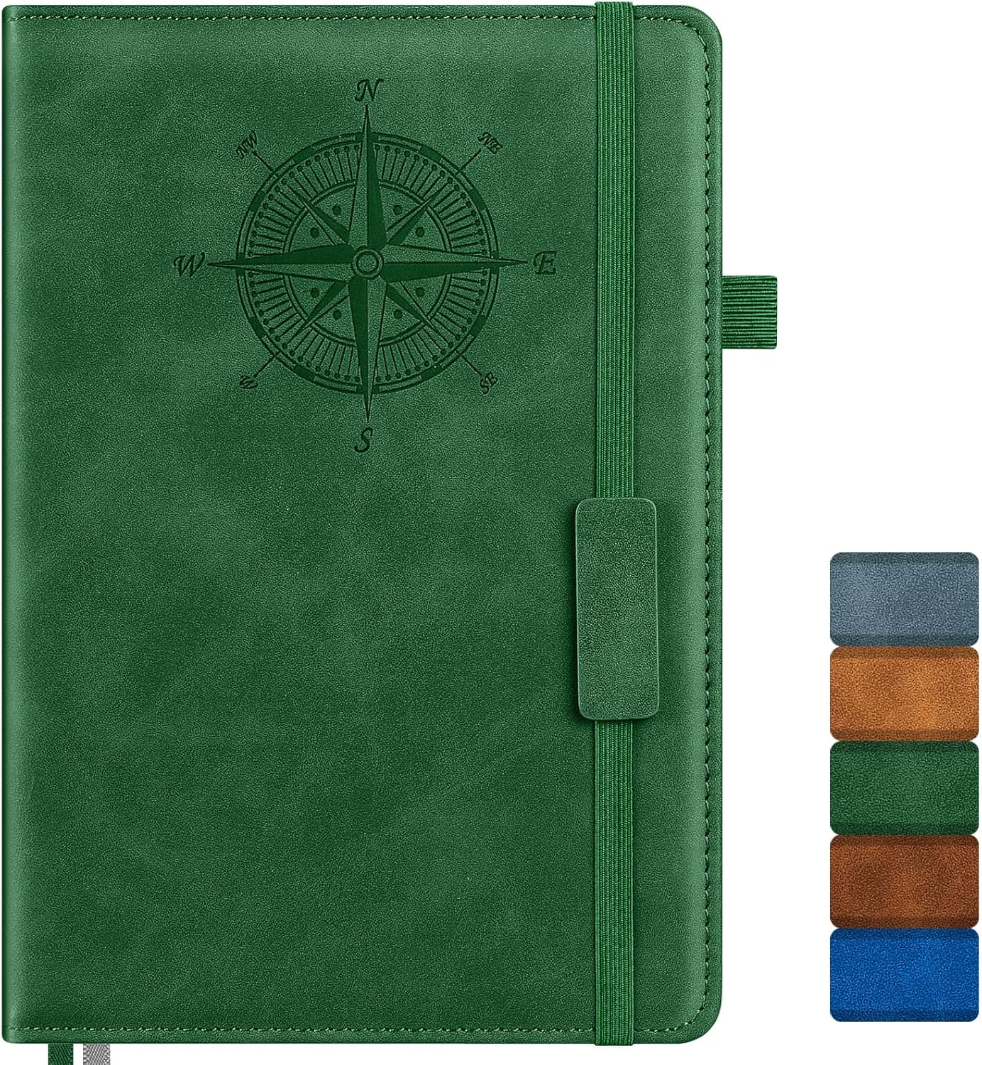 Notebook Journal for Women Men: Leather Journal for Writing, Hardcover College Ruled Journals Notebooks with Thick Paper, Large A5 Daily Journal for Travel, Diary, Gifts for Teens, 5.7"×8.5", Green