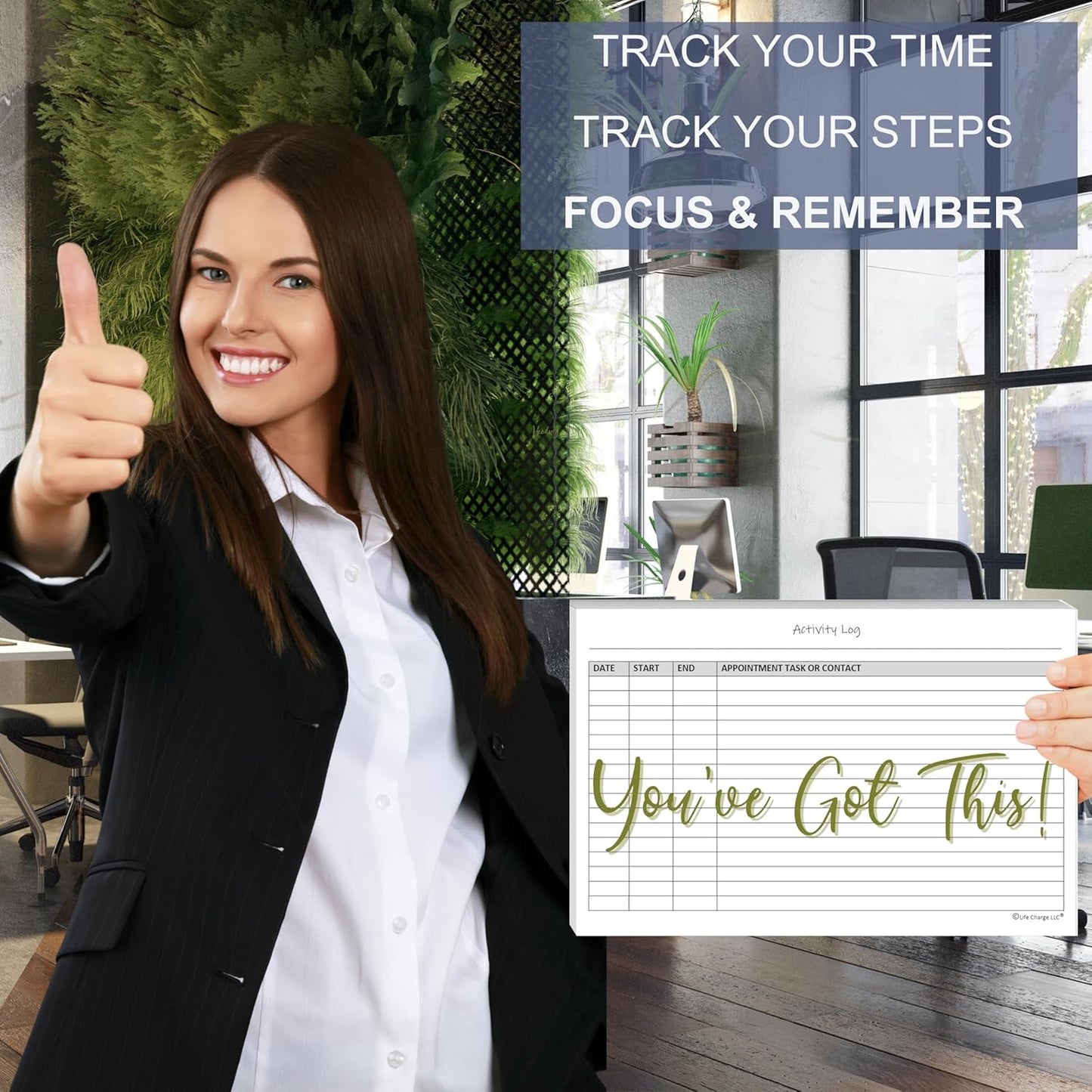 Activity Log Notepads(2 Pack, 50 Pages Each) Pad Planners to List a Task, Action or Contact. A Versatile Work Tool to Track Time & Office Productivity. 8.5 X 5.5, A5 Sheets. Made in the USA.