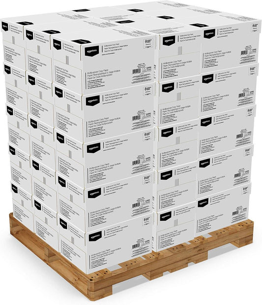 Amazon Basics Multipurpose Copy Printer Paper, 8.5 x 11 Inches, 20 lb, Pallet, 400 Reams (200,000 Sheets), 92 Bright, White