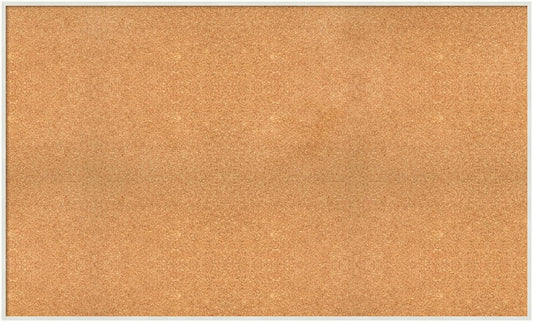 Amanti Art Natural Cork Board for Wall, 31x51 Vision Board with White Frame, Oversize Corkboard Office Decor for Home Organization, Modern Corkboard Pinboard to Display Items for Home Organization in