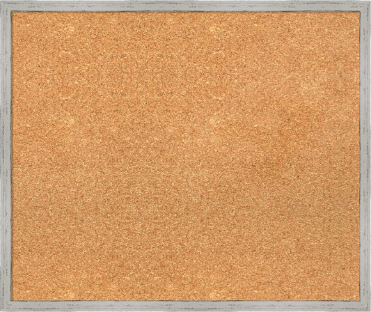 Amanti Art Natural Cork Board for Wall, 21x25 Vision Board with White Frame, Medium Corkboard Office Decor for Home Organization, Cottage Corkboard Pinboard to Display Items for Home Organization in