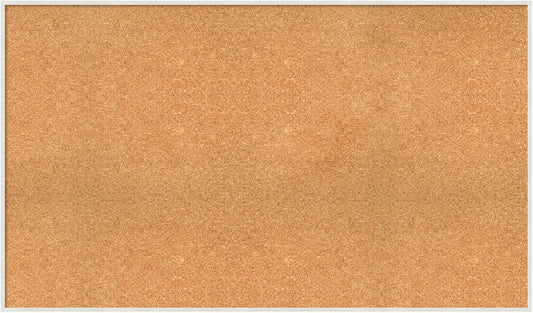 Amanti Art Natural Cork Board for Wall, 29x49 Vision Board with White Frame, Oversize Corkboard Office Decor for Home Organization, Modern Corkboard Pinboard to Display Items for Home Organization in