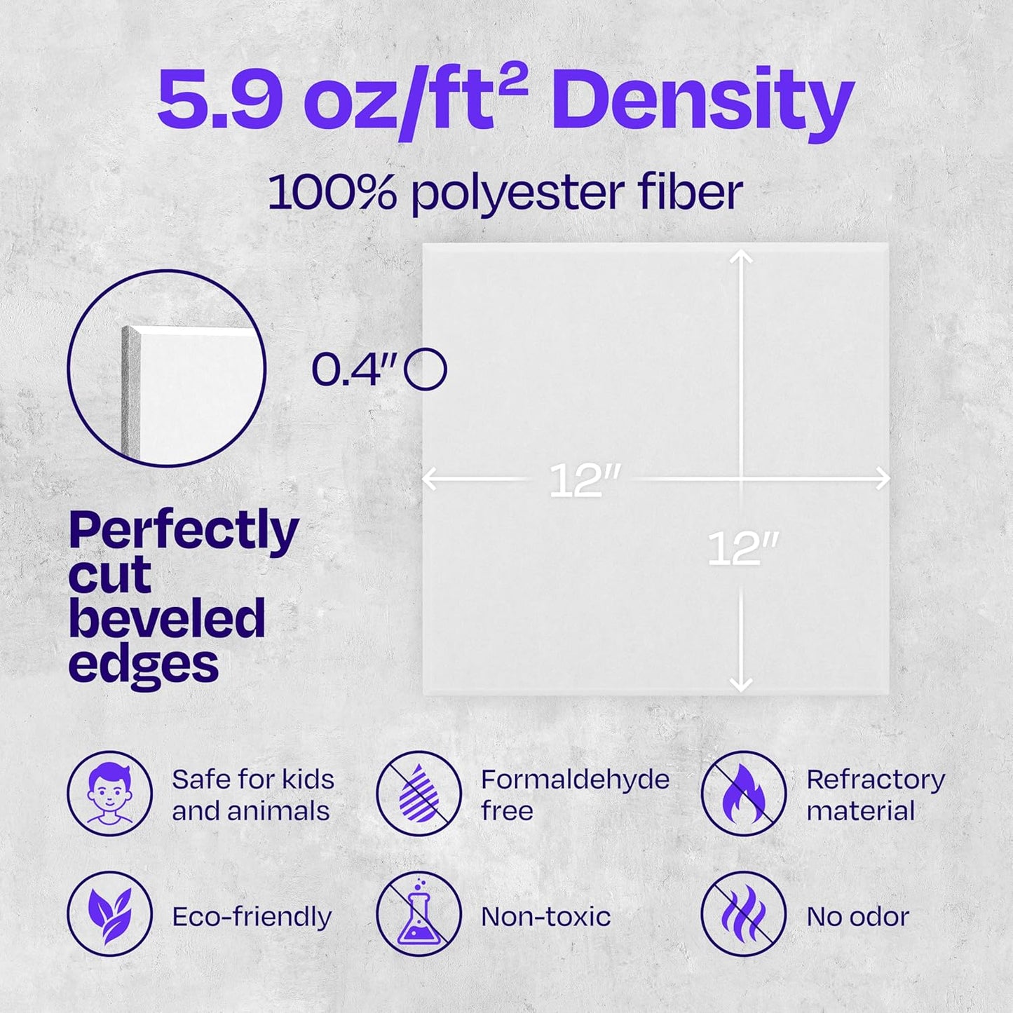 Acoustic Panels 12-Pack Soundproof Wall Panels 12"X12"X0.4" Sound Panels High Density Sound Dampening Panels - [White Square]