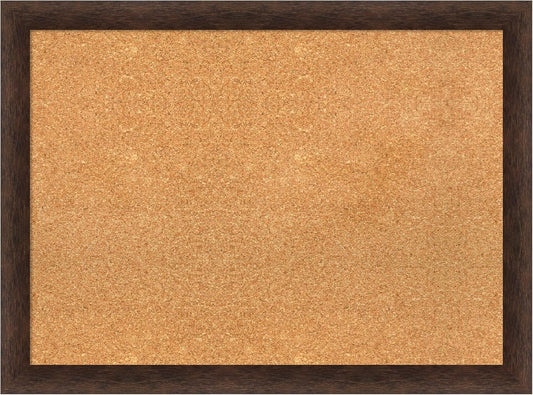Amanti Art Natural Cork Board for Wall, 23x31 Vision Board with Brown Wood Frame, Medium Corkboard Office Decor for Home Organization, Casual Corkboard Pinboard to display items for home organization