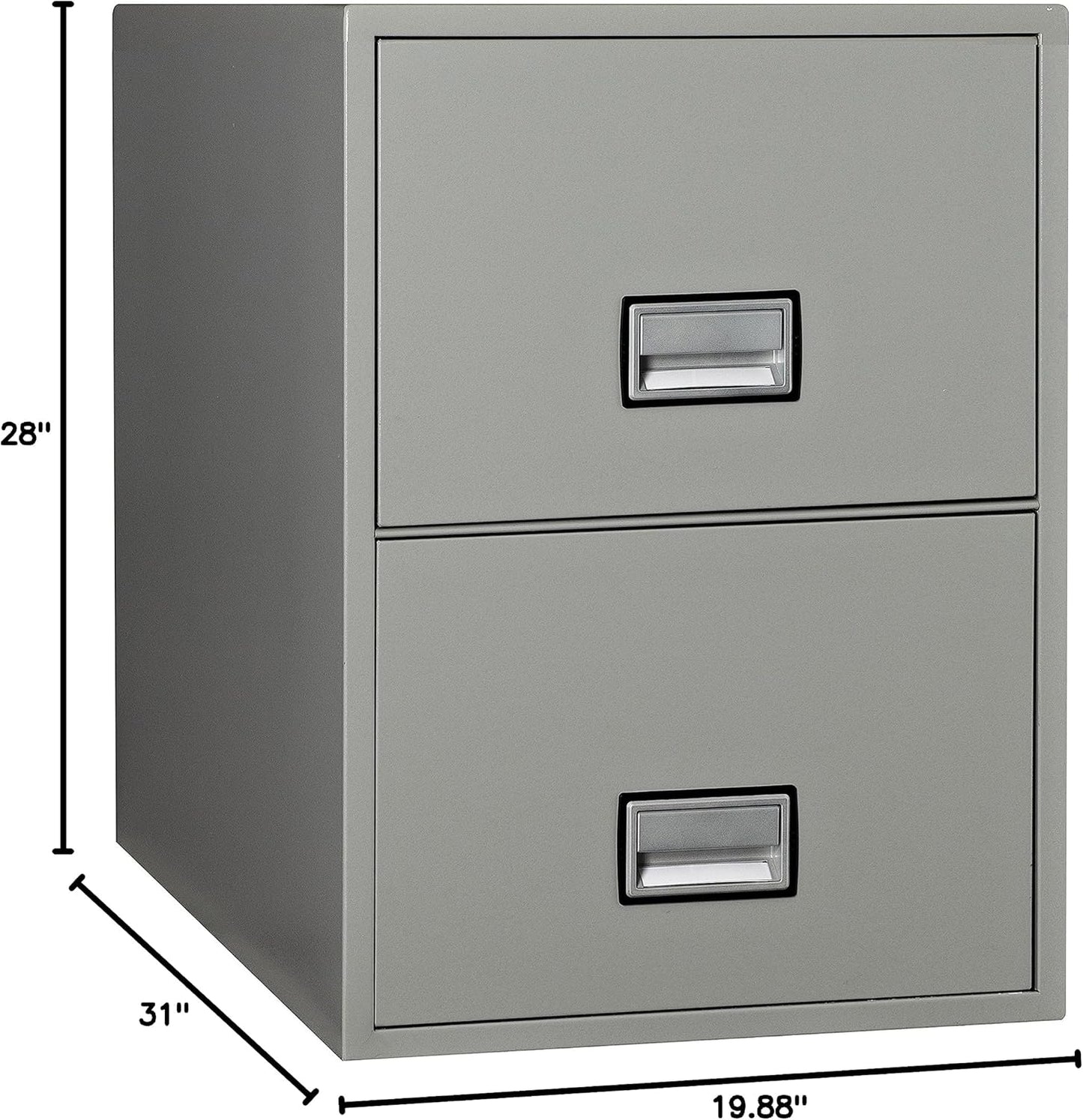 31 inch 2-Drawer Vertical Fireproof File Cabinet – Legal and Letter Size Filing – Key Lock – Water Resistant Seal – Fire and Impact Rated – Light Gray Finish – Model LGL2W31LG