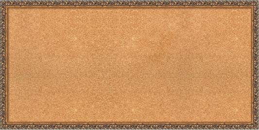 Amanti Art Natural Cork Board for Wall, 20x40 Vision Board with Bronze Frame, Large Corkboard Office Decor for Home Organization, Traditional Corkboard Pinboard to Display Items for Home Organization
